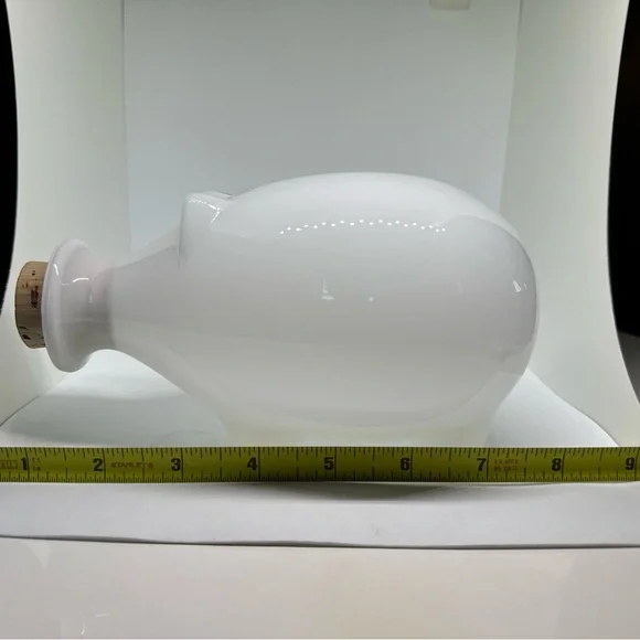 Vintage Iittala Napsu Pig Decanter Valto Kokko Finnish White Glass Design Cork
